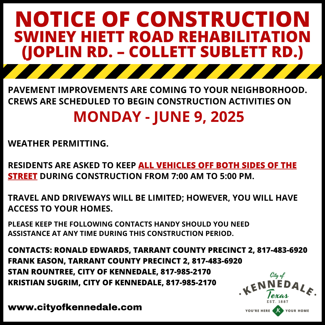 Construction Notice June 9
