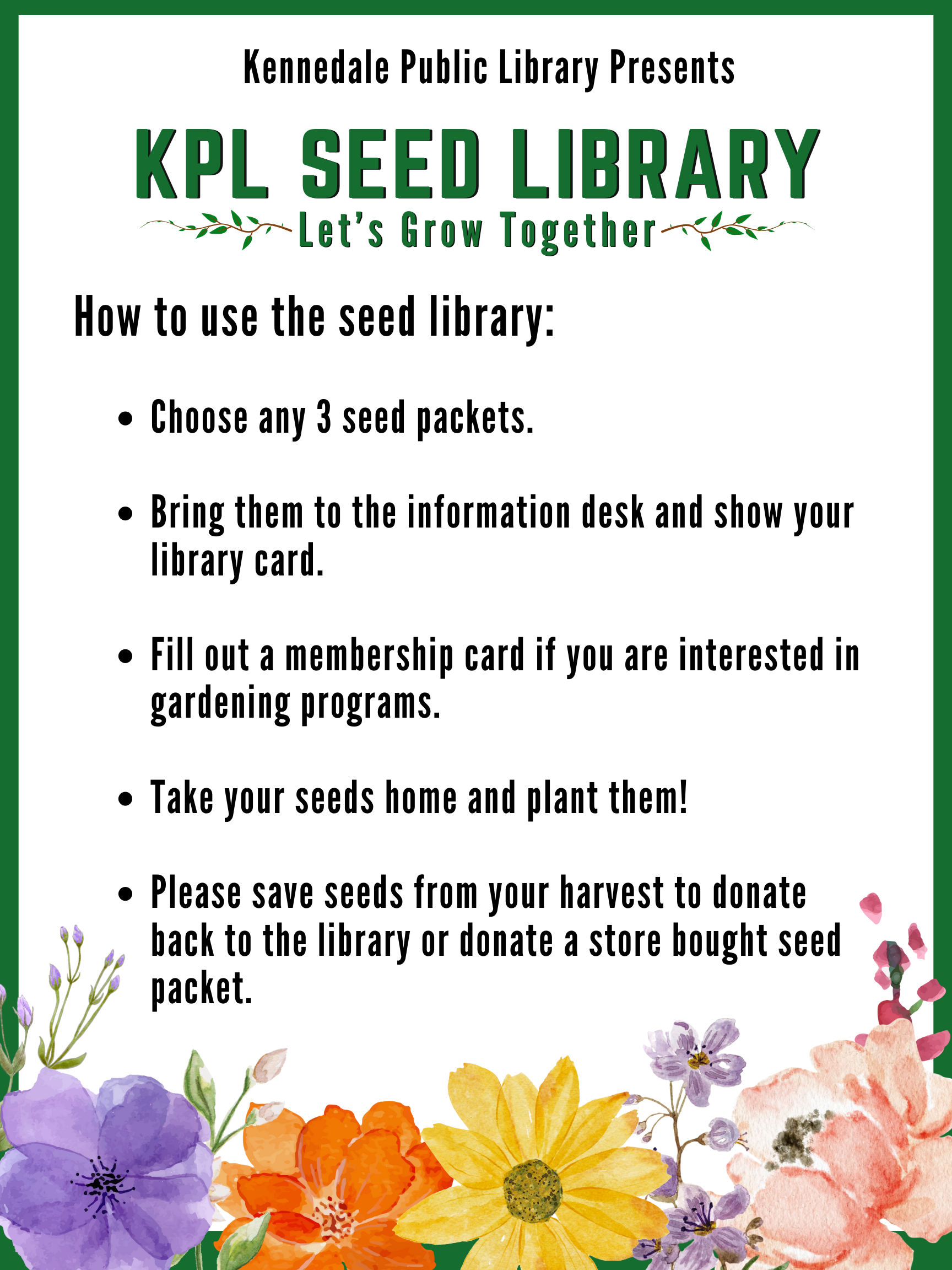 Seed Library How To flyer