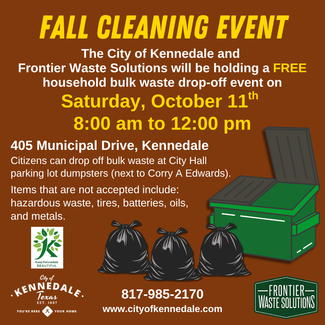 Fall Cleaning Event Notification for October 11, 2025